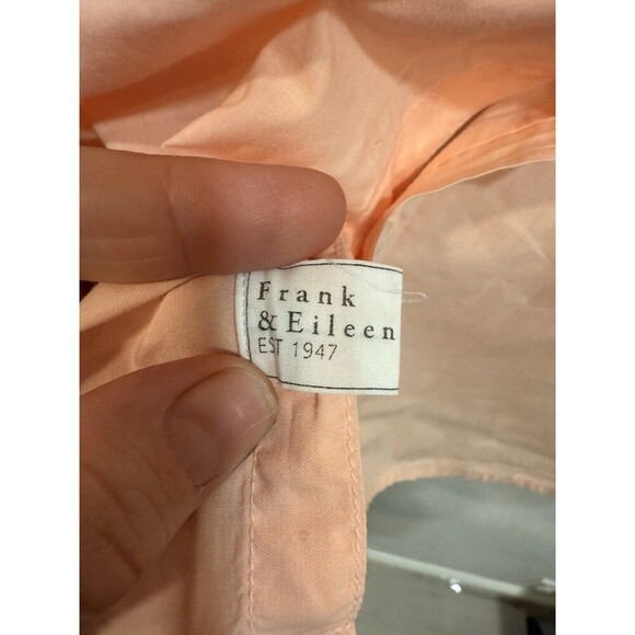 Frank & Eileen EILEEN Relaxed Button-Up Shirt Cotton Peach Size Medium - Picture 6 of 8